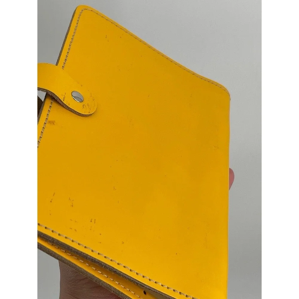 Filofax Original Leather Organizer Yellow Personal Size Made in UK Rare Color